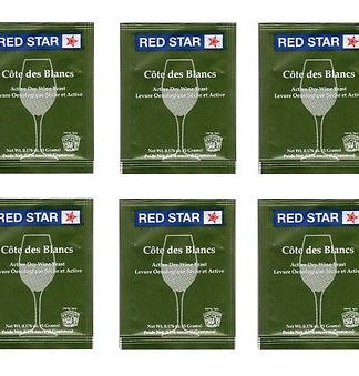 WINE YEAST 6 PACKS RED STAR COTE DES BLANCS FOR WHITES FRUITS and CIDERS