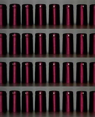 Winery Quality SHRINK CAPSULES 1000 MATTE MAROON 30x60mm Metallic PVC Heat Shrink Capsules