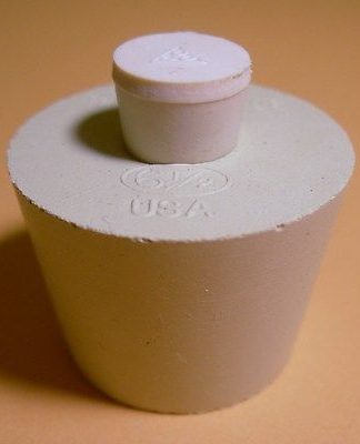 2 RUBBER BUNG STOPPERS SIZE # 6.5 Fits Glass 3/5/6 Gallon Carboys DRILLED w/ #000 PLUGS