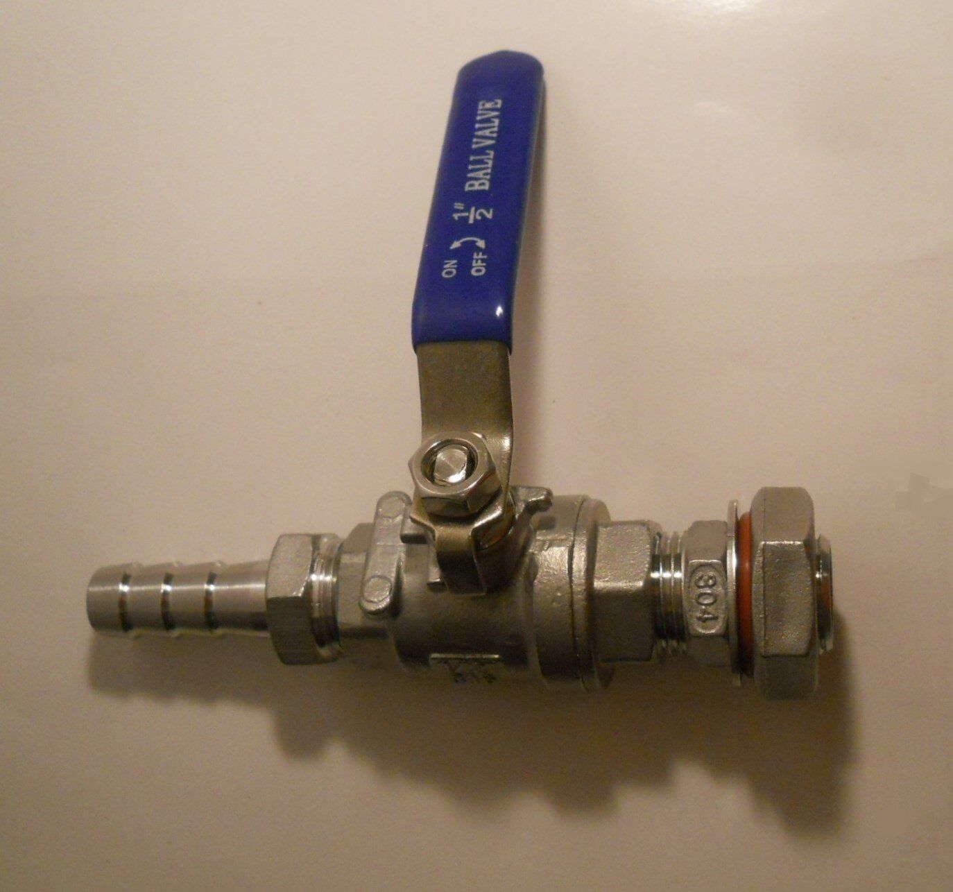 BALL VALVE KIT 6 PIECE STAINLESS STEEL 1/2" SPIGOT w/ BARB & BULKHEAD FOR BREW KETTLE - Image 2