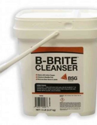 B-BRITE OXYGEN BASE CLEANSER 5LB TUB FOR HEAVY GRUNGE and Label Removal on Wine Beer Household Equipment