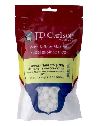 CAMPDEN TABLETS 1 POUND =~730 TABS LD Carlson Factory Packed Potassium Metabisulfite for Winemaking