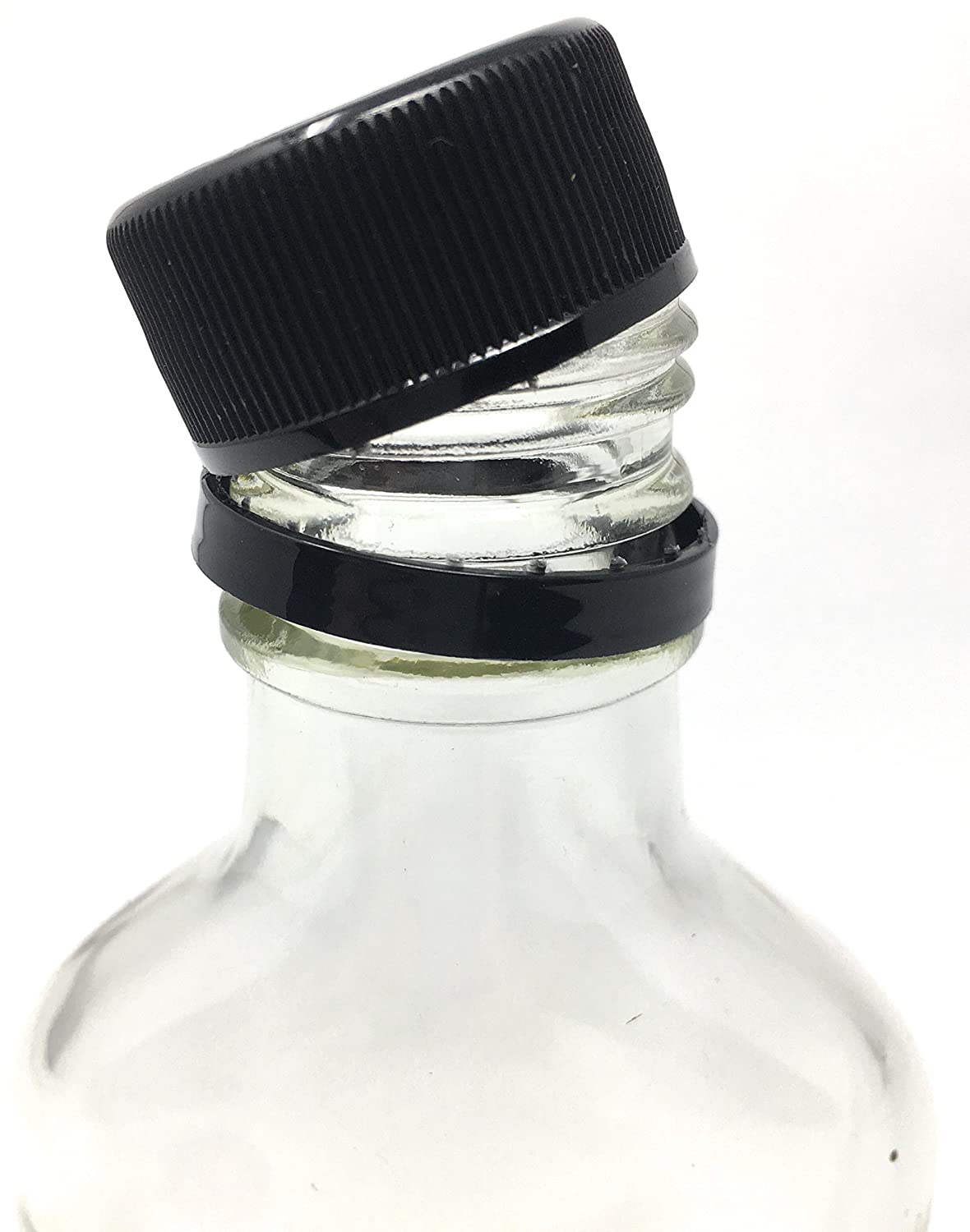 TINY WHISKEY FLASKS BY THE CASE 12 BRAND NEW CLEAR GLASS 100ml BOTTLES w/CAPS - Image 4
