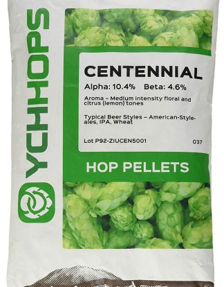 HOPS HOP PELLETS CENTENNIAL 1LB NITROGEN FOIL FACTORY PACKED FOR HOME BREWING (1 POUND)