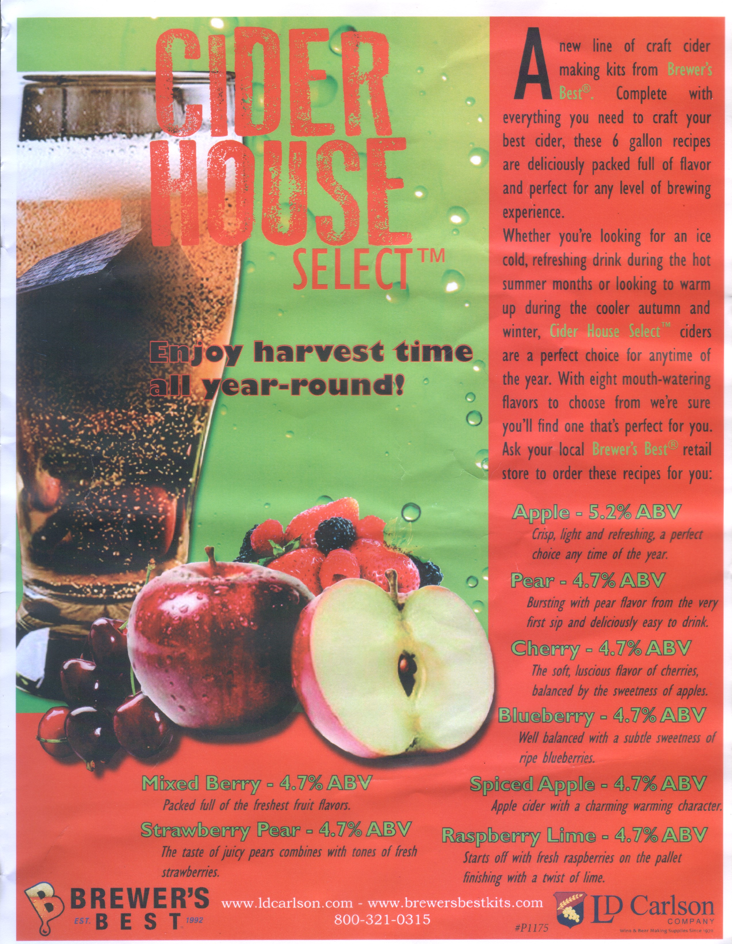 HARD CIDER KIT CHERRY APPLE CIDER HOUSE SELECT BREWERS BEST 5 or 6 GALLON KIT - Image 10