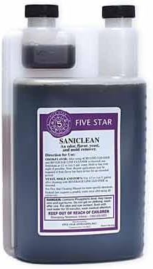 SANICLEAN 32 OZ SANITIZER FOOD GRADE STERILIZER FOR HOMEBREW EQUIPMENT SERVICE (CLEAR)
