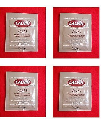 WINE YEAST QA23 4PK LALVIN LOW TEMP LOW SULFIDE FERMENT OF WHITE AND FRUIT WINES