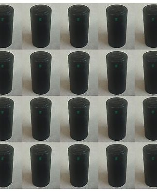 SHRINK CAPSULES 25 LARGE BLACK JUMBO WINERY QUALITY HEAT CAPS WINE MAKING BOTTLE