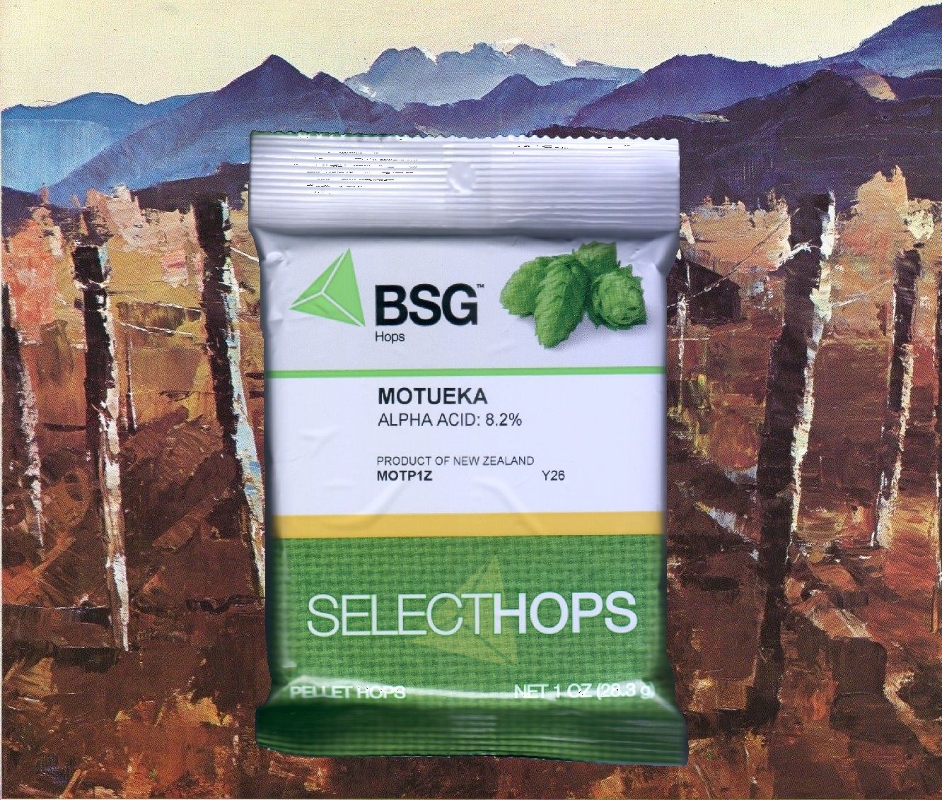 HOPS HOP PELLETS 1oz MOTUEKA NEW ZEALAND BSG NITRO PACK HOME BREWING