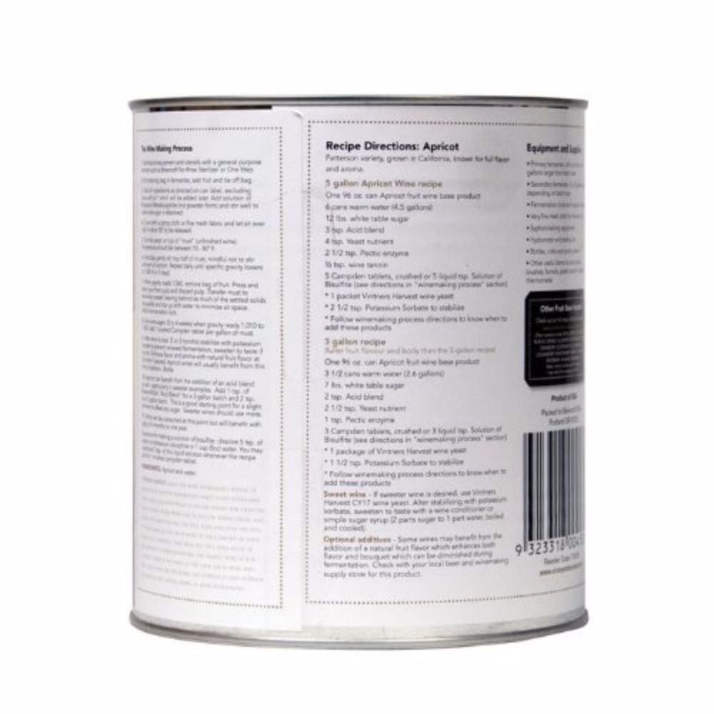 APRICOT #10 CAN Vintners Harvest Fruit Wine Base 96oz WINE KIT 3 OR 5 GAL - Image 4