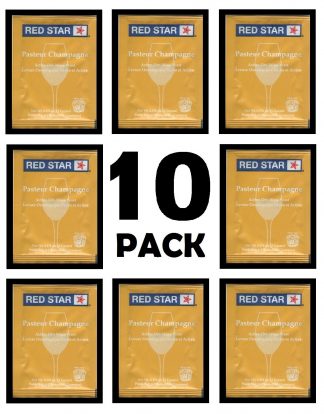 WINE YEAST 10 PK RED STAR PASTEUR PREMIUM BLANC CHAMPAGNE FOR CIDER SODA FRUIT MOONSHINE - FREE SHIPPING