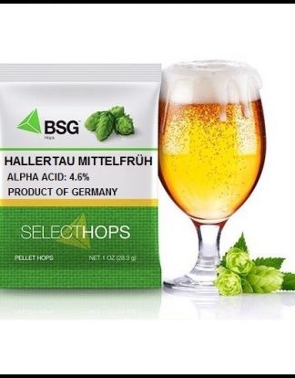 HALLERTAU MITTELFRÜH HOPS 1 OZ HOP PELLETS NITROGEN FOIL FACTORY PACK