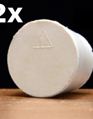 2 SOLID RUBBER STOPPER SIZE # 6.5 RUBBER BUNG FITS MOST GLASS 3/5/6 GAL CARBOYS