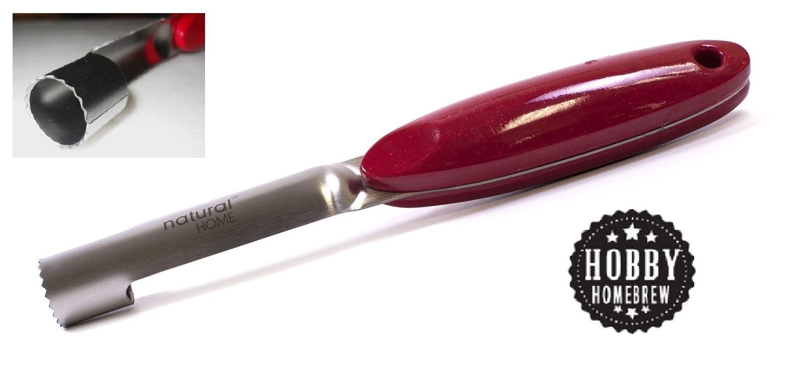 APPLE CORER RED HANDLE KITCHEN UTENSIL STAINLESS STEEL TOOL FOR