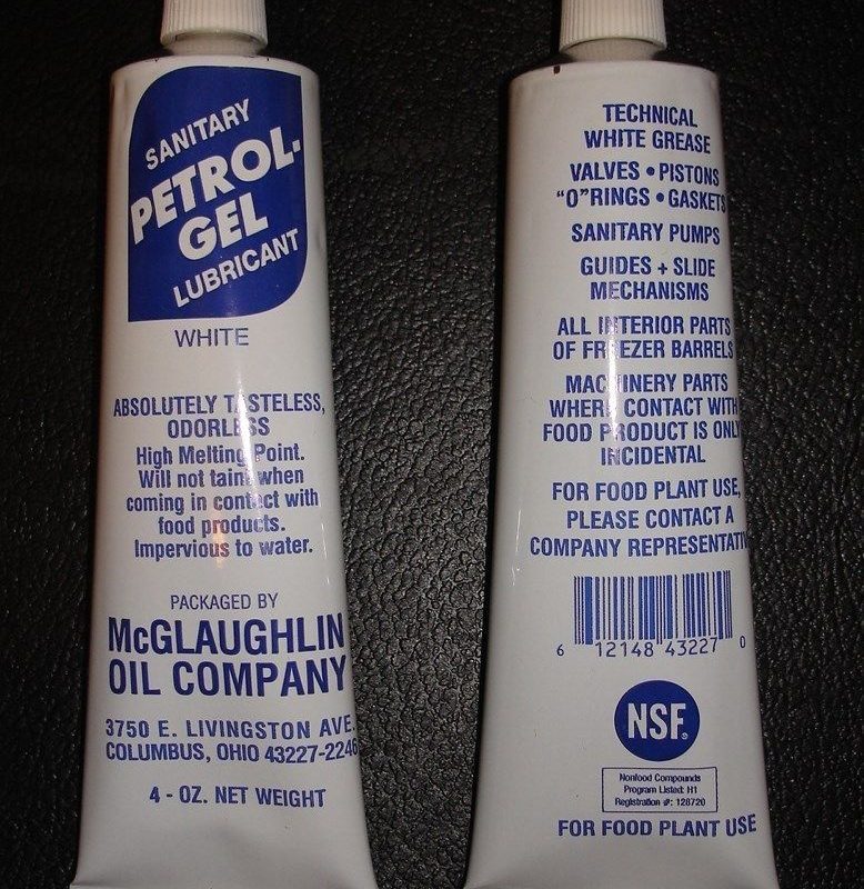 PETROLGEL KEG LUBE FOOD GRADE SANITARY LUBRICANT ORING WHITE PETRO