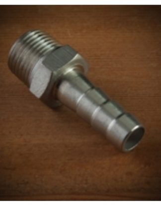 HOSE BARB BARBED NIPPLE 1/2 Male MPT NPT to 1/2 Barb to fit 7/16" ID HOSE for Brew Kettle Ball Valve 304 Stainless