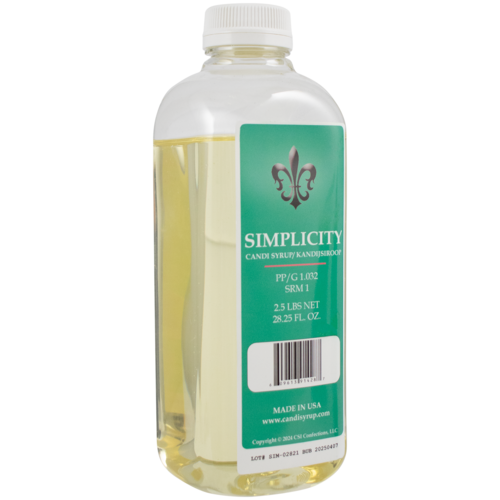 DISCONTINUED 2.5LB Premium Candi Syrup SIMPLICITY FINE BLONDE "Kandij Siroop" Decadent Brewers Candy Sugar for Authentic Ale Tripel Saison