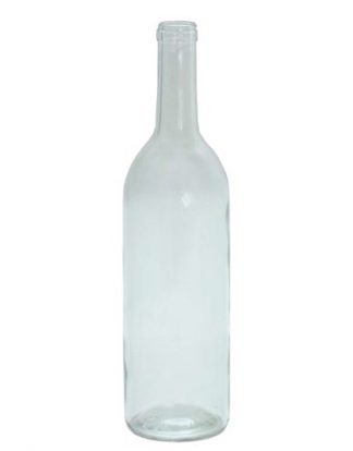 750 ml Clear Glass Claret/Bordeaux Bottles, 12 per case