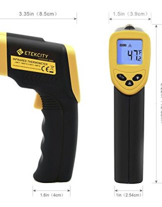 Etekcity Lasergrip 1080 Non-contact Digital Laser Infrared Thermometer -58℉~1022℉(-50℃~550℃), Yellow and Black