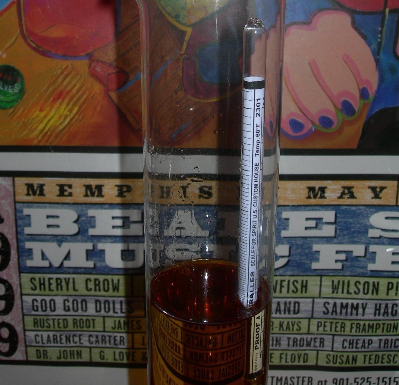 PROOF & TRALLE % PERCENTAGE ALCOHOL HYDROMETER for MOONSHINE and other UNSWEETENED DISTILLED SPIRITS - Image 4