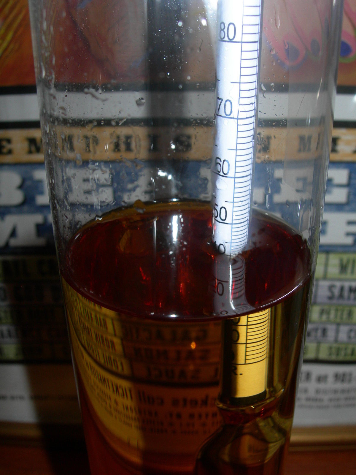 PROOF & TRALLE % PERCENTAGE ALCOHOL HYDROMETER for MOONSHINE and other UNSWEETENED DISTILLED SPIRITS - Image 5