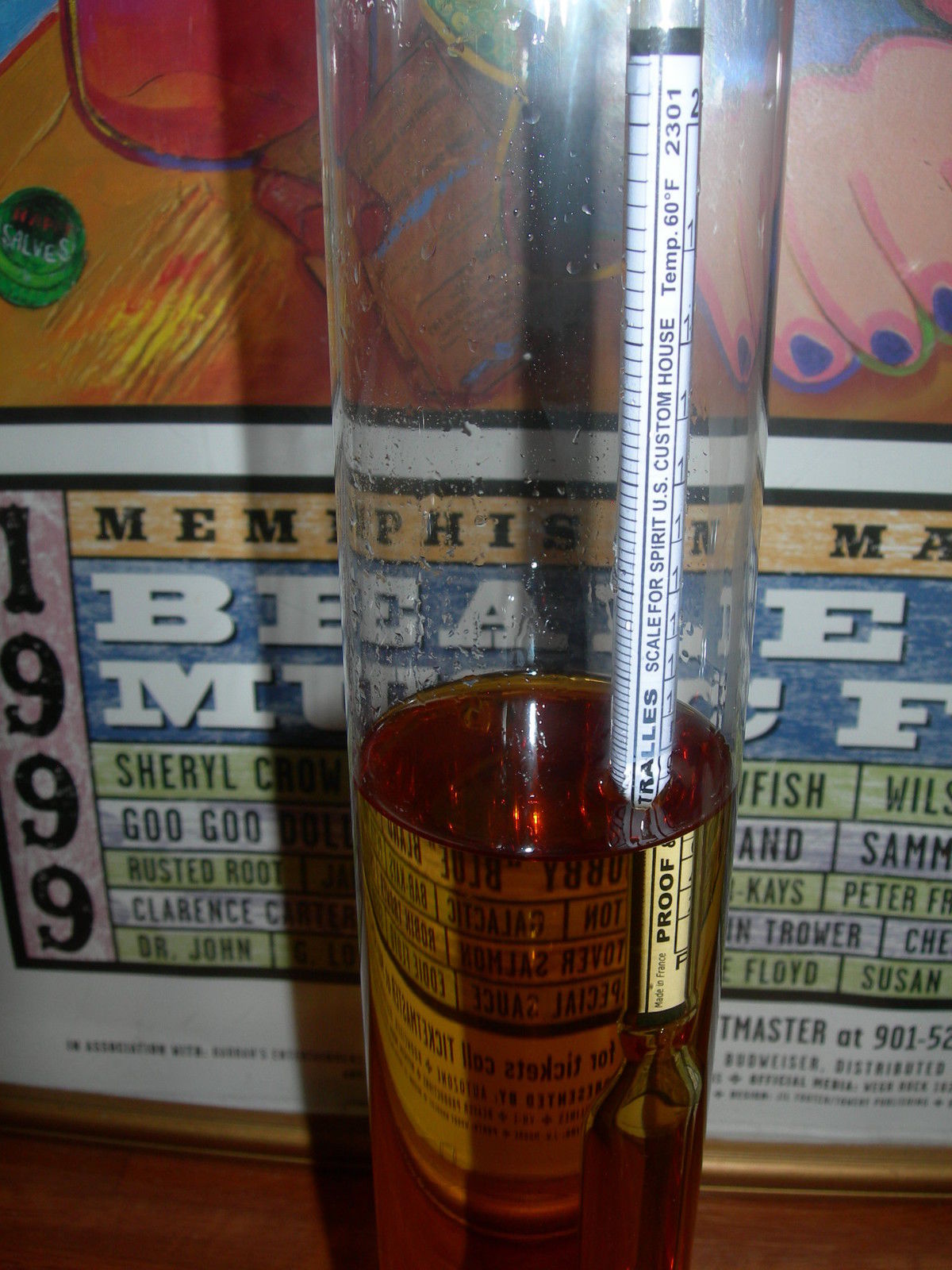 PROOF & TRALLE % PERCENTAGE ALCOHOL HYDROMETER for MOONSHINE and other UNSWEETENED DISTILLED SPIRITS - Image 6