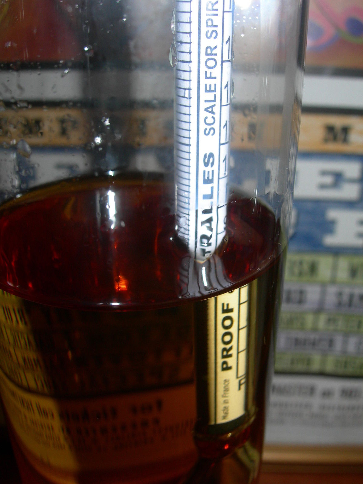 PROOF & TRALLE % PERCENTAGE ALCOHOL HYDROMETER for MOONSHINE and other UNSWEETENED DISTILLED SPIRITS - Image 8
