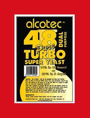 ALCOTEC 48 HOUR TURBO YEAST 20% FOR MOONSHINERS WHISKEY STILL FAST AND CLEAN