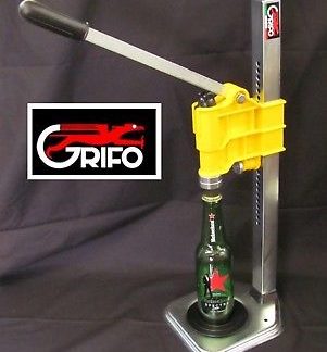 YELLOW BENCH CAPPER FOR HOMEBREW BEER SODA & KOMBUCHA BOTTLES GRIFO KIT w/CROWNS