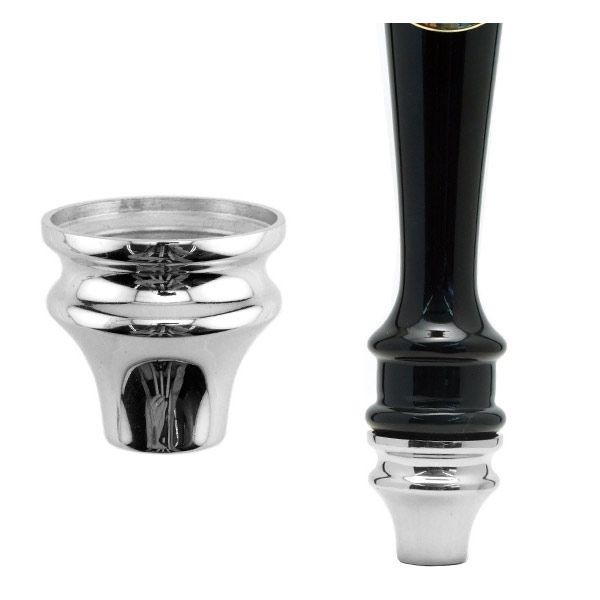 LARGE SIZE BEER TAP HANDLE FERRULE CHROME PLATED BRASS with HANGER BOLT