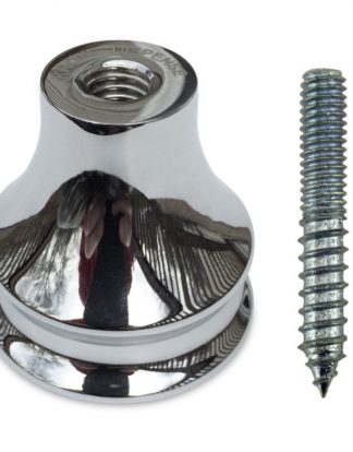 LARGE SIZE BEER TAP HANDLE FERRULE CHROME PLATED BRASS with HANGER BOLT