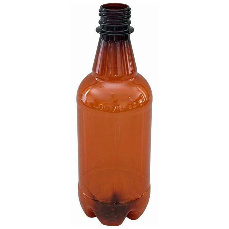 PLASTIC BEER BOTTLES 500ml FULL CASE OF 24 Amber PET Bottles With WHITE CAPS For Beer Soda Carbonated Drinks - Image 4