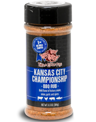 Three Little Pigs Kansas City Sweet BBQ Rub - 6.5oz Shaker Bottle - TLP are 8 Time World Champions