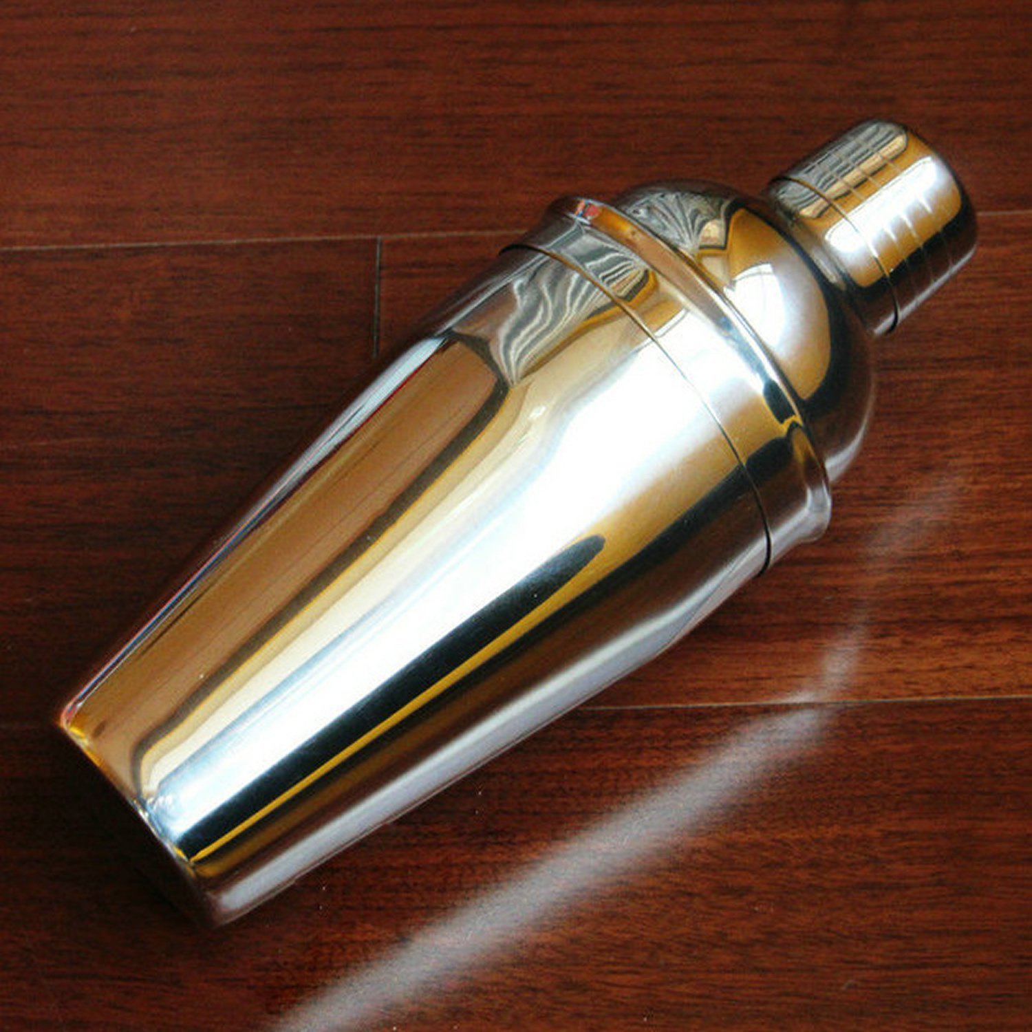 COCKTAIL SHAKER Mirrored Stainless Steel 500ml Bar Shaker with Built-in Strainer and Shot Glass Krome C161 - Image 5
