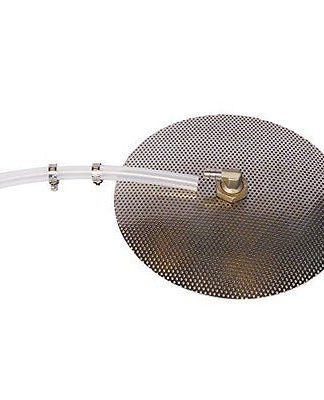 Domed False Bottom (12″) with Silicone Tubing and Clamps ALL Stainless Steel for whole grain brewing