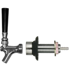 Beer Faucet with Tap Handle and 4" Welded Nipple Shank Kit