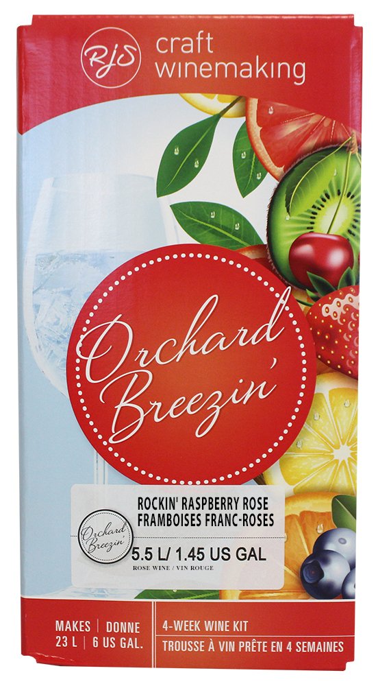 Orchard Breezin' Rockin Raspberry Rose White Zinfandel Wine Kit by RJS