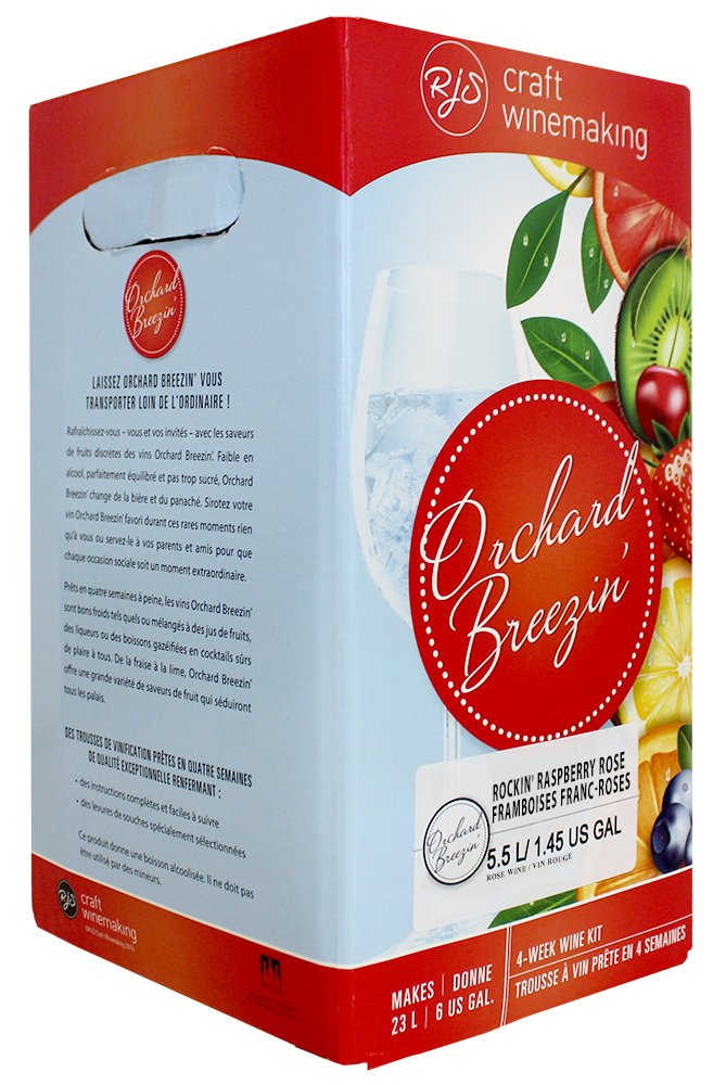 Orchard Breezin' Rockin Raspberry Rose White Zinfandel Wine Kit by RJS - Image 4