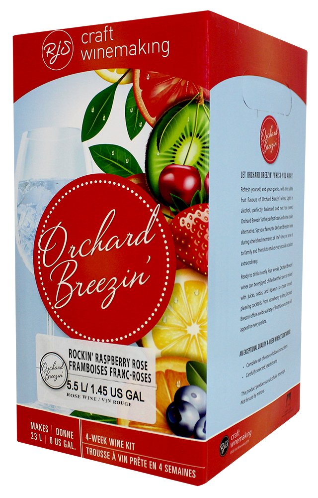Orchard Breezin' Rockin Raspberry Rose White Zinfandel Wine Kit by RJS - Image 2