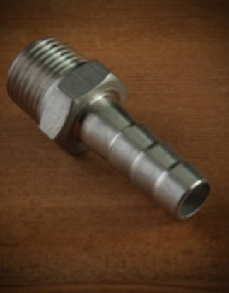 3/8" HOSE or Tubing BARB STAINLESS 1/2" MPT Threaded Male Barbed Niple TO FIT 3/8"-5/16" TUBING
