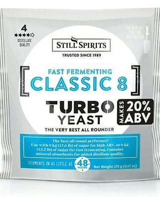 LOT OF 35 TURBO YEAST CLASSIC 8 TURBO YEAST 20% ALCOHOL IN JUST 5 DAYS "THE VERY BEST ALL ROUNDER"