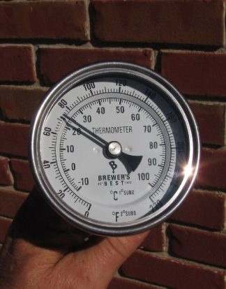 KETTLE THERM KIT 3" DIAL THERMOMETER WITH WELDLESS BULKHEAD KIT - BREWER'S BEST BRAND NAME STANDARD DUAL SCALE SETUP