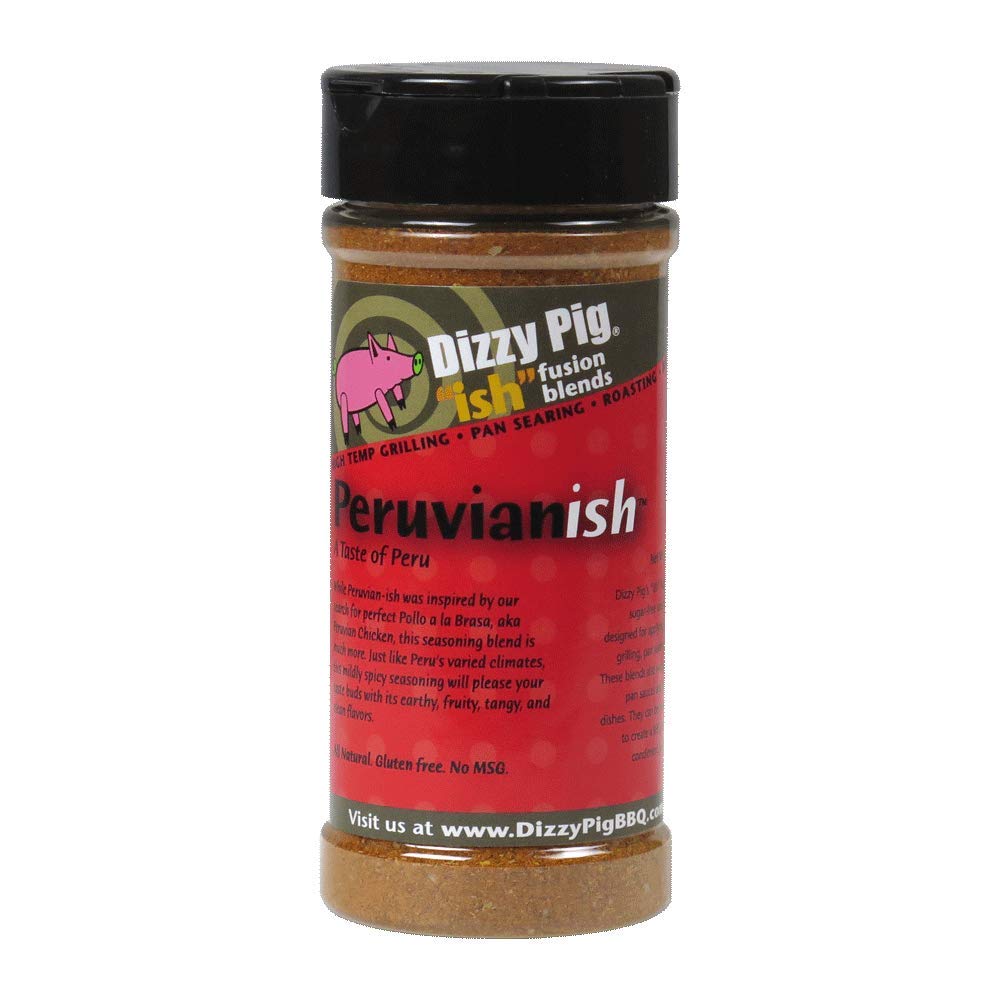 DIZZY PIG PERUVIANISH DRY RUB 8oz SHAKER BOTTLE - TASTE OF PERU BARBECUE DRY RUB