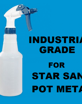 Heavy Duty INDUSTRIAL SPRAY BOTTLE 32 Ounce FOR HOME BREWING Blue-White HAND SPRAYER for Cleaning Solution, STAR SAN, POT META