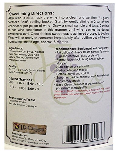 Vintner's Best Niagara Grape Wine Base -128 oz. Jug Makes 5 Gallons - Image 5