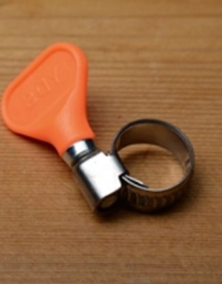 TUBING CLAMP 5/8" 10-16mm YDS EASY-TURN ORANGE HANDLE Stainless Steel Butterfly Worm Hose Clamp EZTURN