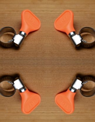 TUBING CLAMPS 4 PACK 5/8" 10-16mm YDS EASY-TURN ORANGE HANDLE STAINLESS STEEL BUTTERFLY EZTURN HOSE CLAMPS