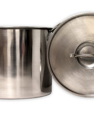 ECO-POT STAINLESS STEEL 5 GALLON BREW KETTLE / STOCK POT WITH LID (20 Quart Lightweight)