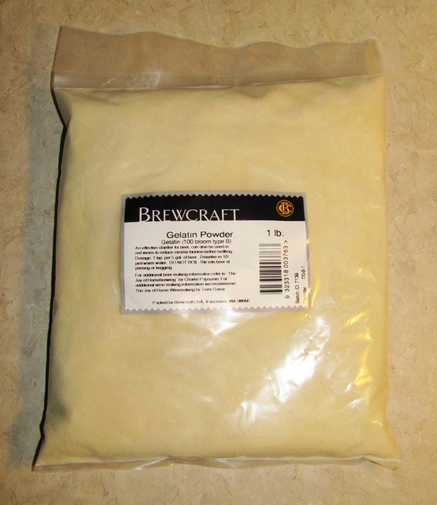 GELATIN POWDER FINING 1LB 100 Bloom Type B Positive Charge for