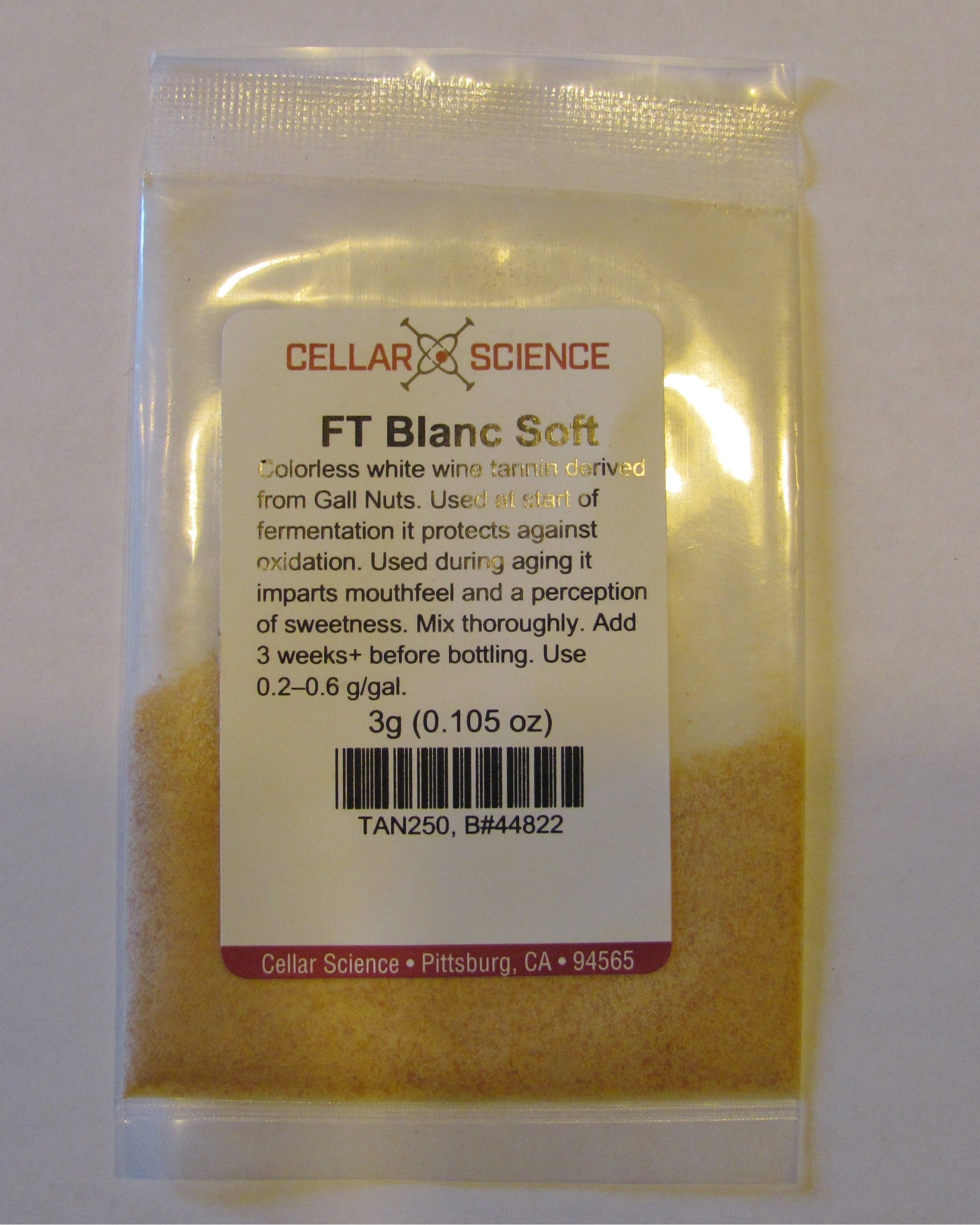 TANNIN FT Blanc Soft "SCOTT'TAN" by Scott Laboratories 3g Dose Pack from Cellar Science